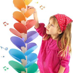 Montessori Rainbow Building Blocks Educational Toys Wooden Tree Petal(1 Set)